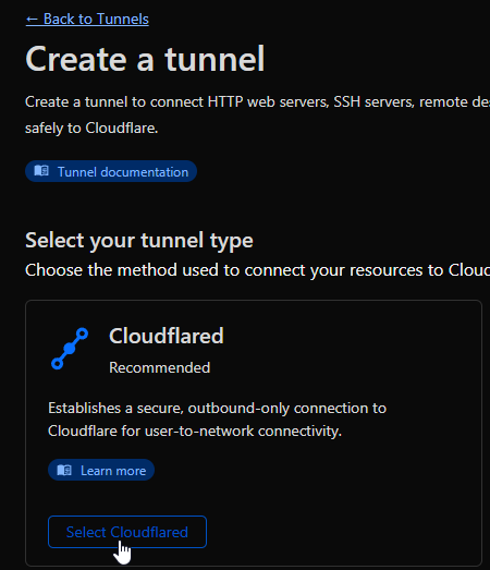select cloudflared