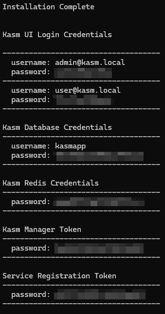 Kasm passwords